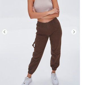 Forever21 Brown Twill Cargo Joggers